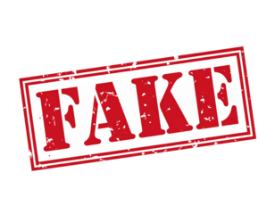 Red fake stamp isolated for compositing