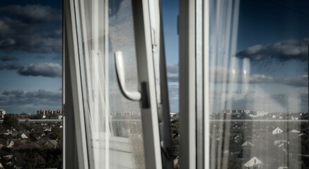 New plastic window on the balcony