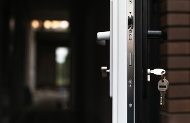 New plastic door in a private house