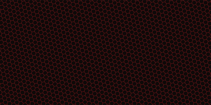 Red geometric polygons background, hexagon symbol, abstract black metallic wallpaper. vector illustration