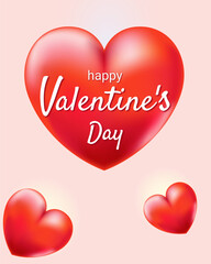 Valentine's Day card. Red hearts.