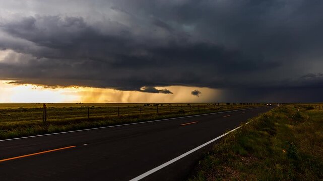 Colorado Supercell Thunderstorm with Cows in Foreground Timelapse
