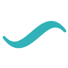 Minimalist Teal Wave Curve Symbol Representing Flow or Motion