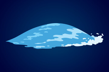 Animation water wave frame. Water splash for animation and visual effects. Sea or ocean wave with drops or splatters. Cartoon vector illustration