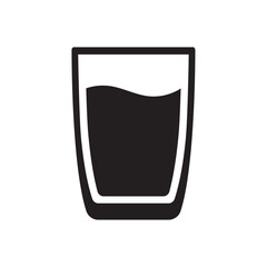 Drinking Glass Icon, Water Cup, Healthy Hydration and Wellness Symbol