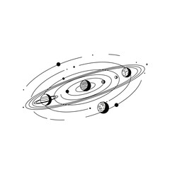 Black and white solar system planets. © sitimunirotul