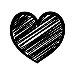 Hand Drawn Scribble Heart Icon for Love and Romantic Design
