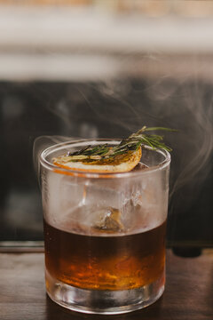 Smoking Old Fashioned Cocktail