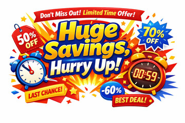 Holiday Sale Extravaganza. Modern holiday banner with short greeting slogan, vibrant limited-time sale banner highlighting urgent