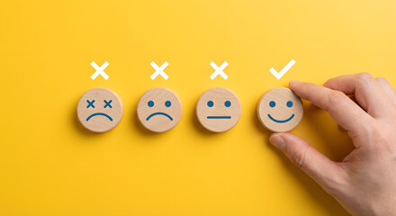 positive choice, happy face selection