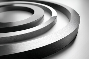 Metallic KPI progress ring with concentric circles and translucent segment on black