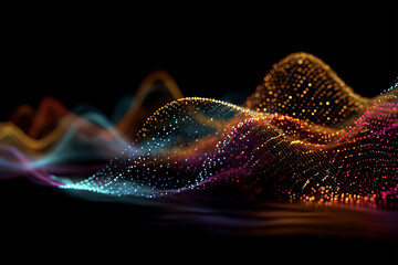 A colorful wave of light is shown in the image