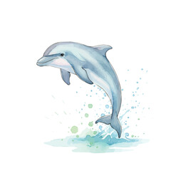 Dolphin watercolor drawing © ASHLEY