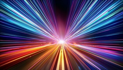 Abstract Space Travel A Vibrant Journey Through A Neon Tunnel With Speed Lines