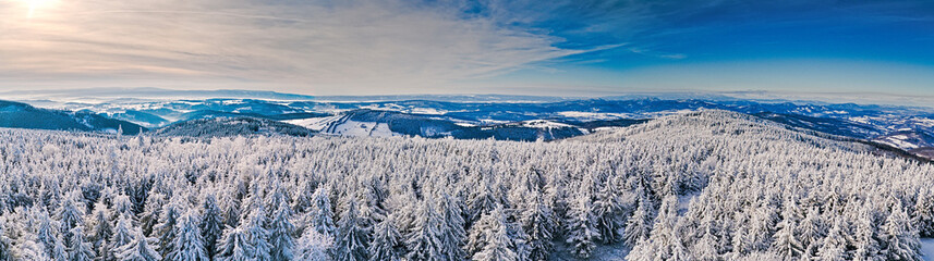 Polish mountains (Góry Sowie) covered by the snow. View from Wielka Sowa mountain, 05.01.2026 © Jakub