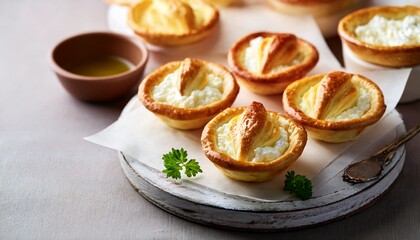 Open Mini Pies With Cottage Cheese Selective Focus