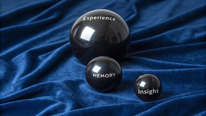 Spheres of Experience Memory and Insight on Blue Fabric.
