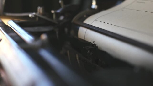 Details of writing on old interwar classic mechanical typewriter
