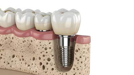 Dental Implant: A detailed view of a dental implant, showcasing its intricate components and role in restoring a healthy smile.