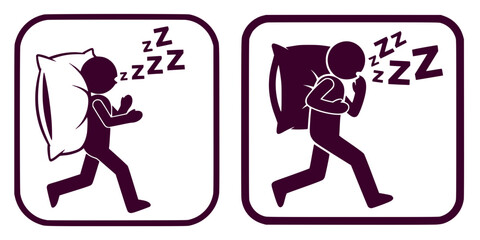 Man sleeping Silhouette Icon, Simple Human Movement Symbol, Minimal Lifestyle Vector Design