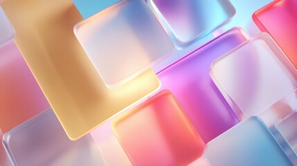 Abstract Digital Interface with Floating Panels and Soft Gradients