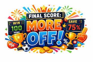 Exciting Game Day Victory. Clean modern holiday banner illustration, colorful game-day promo banner reinforcing excitement,