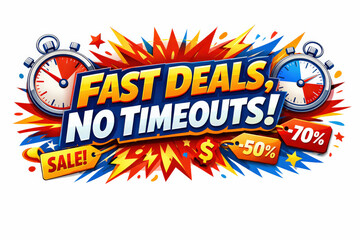 Fast Sports Flash Sale. Modern holiday banner with short greeting slogan, vibrant sports-themed flash sale banner emphasizing