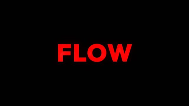 Smooth flow text animation with red and white letters on black background, modern clean typography ideal for titles, intros, branding, and motion design.