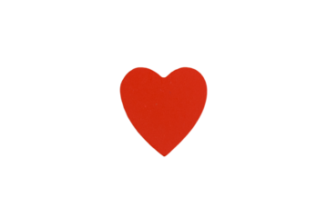 Glossy Red Heart On White Background, Single Vibrant Red Heart Image With Subtle Shadows And Studio Illumination