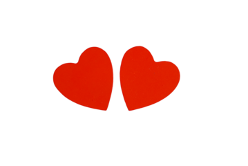 Two Lively Crimson Heart Illustrations Embody Love And Close Companionship Across Different Contexts