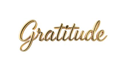 Gratitude Gold Script Text