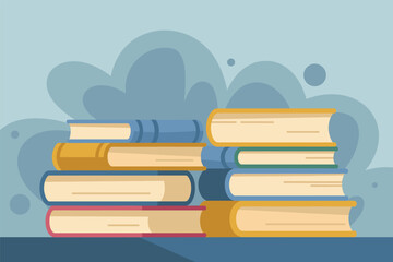 Colorful Stacks of Books for Learning and Reading, education literacy concept