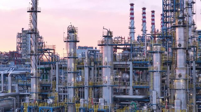 Sinopec Large Oil Refinery Aerial View - Industrial Complex