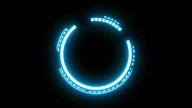 Glowing blue futuristic digital circle loading graphic interface element design,circle,blue