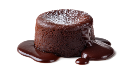 One delicious chocolate fondant isolated on a white background