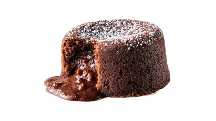 One delicious chocolate fondant isolated on a white background