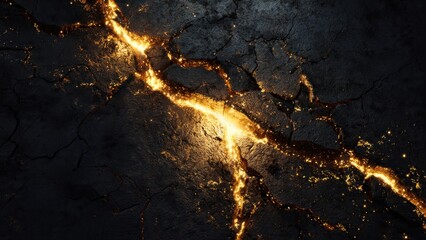 Cracked Earth with Glowing Lava