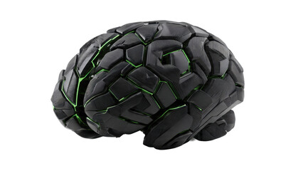 Cybernetic Brain with Green Accents
