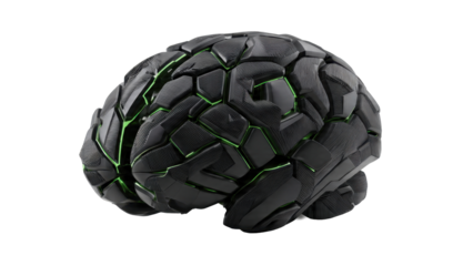 Cybernetic Brain with Green Accents