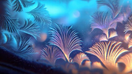 Frost crystals on a window