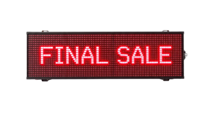 Final Sale LED sign glowing red