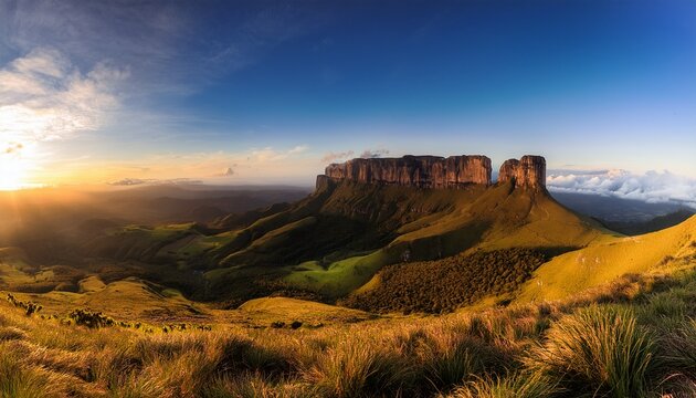 Roraima Tepui Sunrise Panoramic Venezuela South America Majestic Mountain Landscape Photography