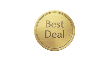 Gold Best Deal coin, metallic style