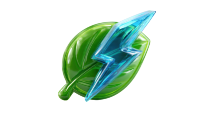 Leaf and lightning bolt icon