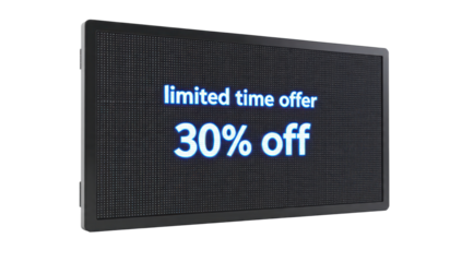 LED sign: 30% off limited time offer