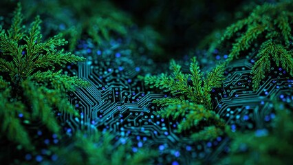 Nature meets technology background