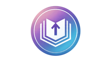 Open book with arrow pointing up icon