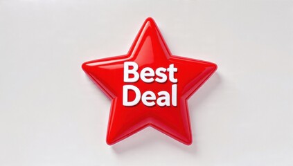 Red Star with Best Deal Text