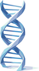 Minimalist DNA Illustration. Low-poly vector illustration focused on a minimalist DNA double helix symbol, polygonal geometric