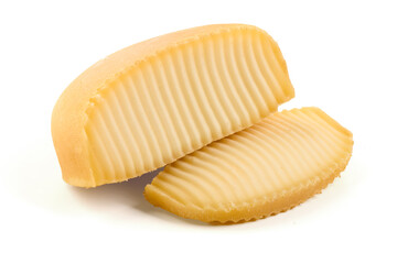 Two Cheese pieces, isolated on white background